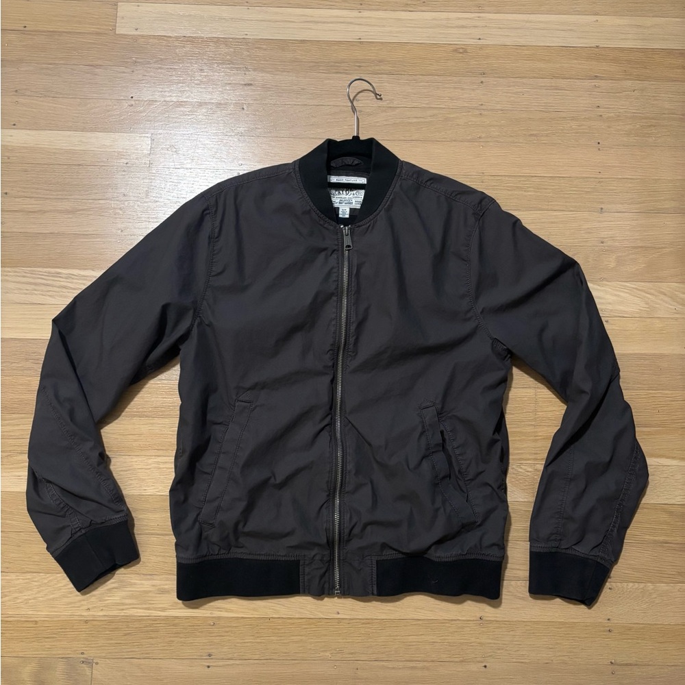 Lucky Brand Bomber Jacket, Gray/Olive Drab, Men’s Small